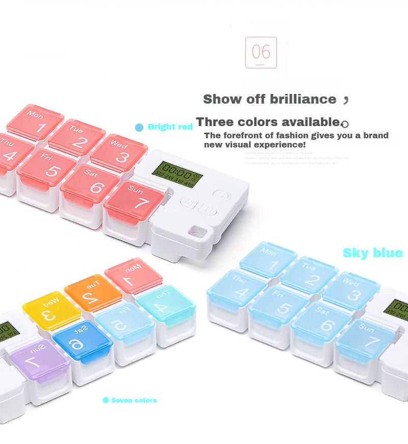 ⏰Weekly Pill Case with Smart Alarm Reminder 🎯 7 Compartments Pill Dispenser for Travel & Daily Medication 🚀