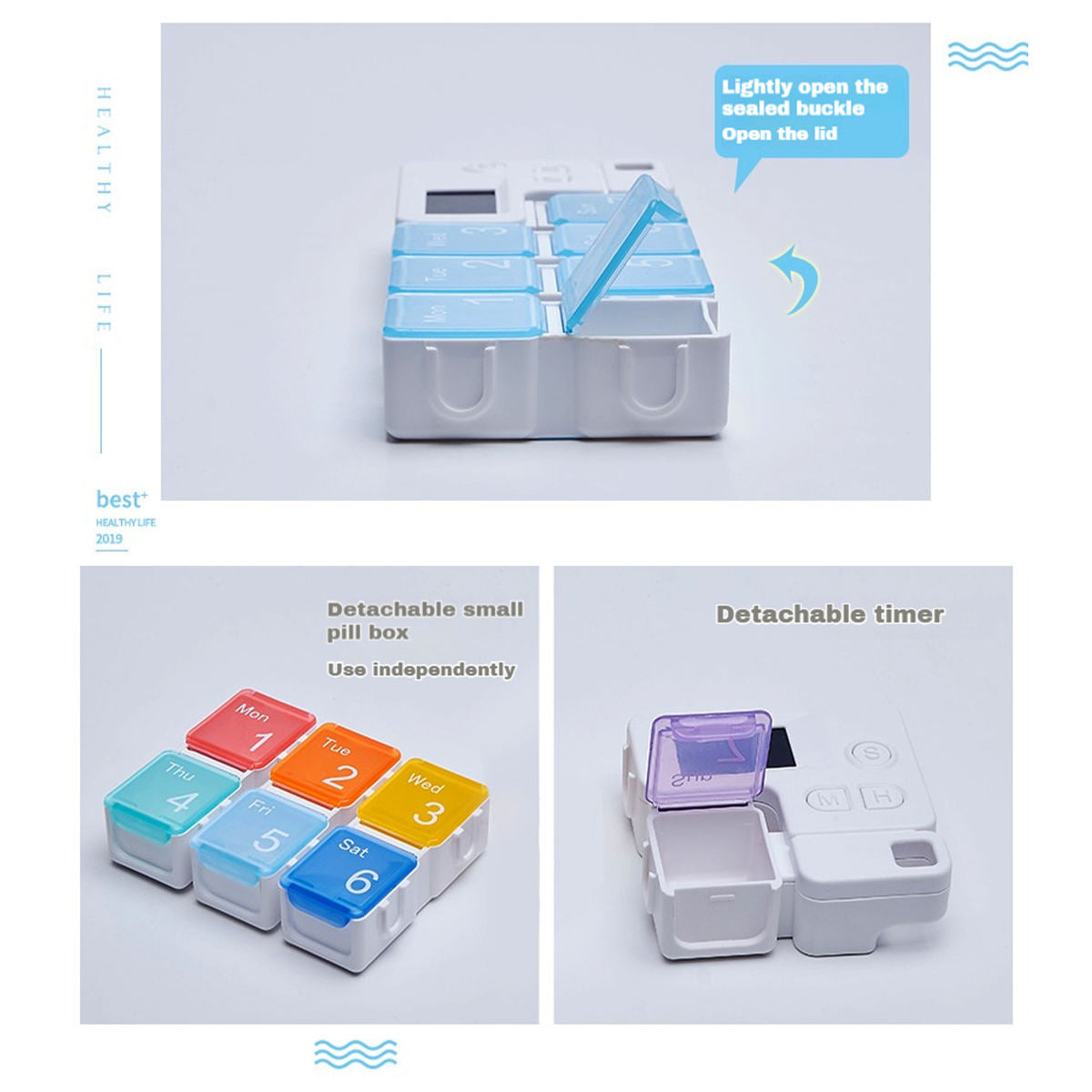 ⏰Weekly Pill Case with Smart Alarm Reminder 🎯 7 Compartments Pill Dispenser for Travel & Daily Medication 🚀